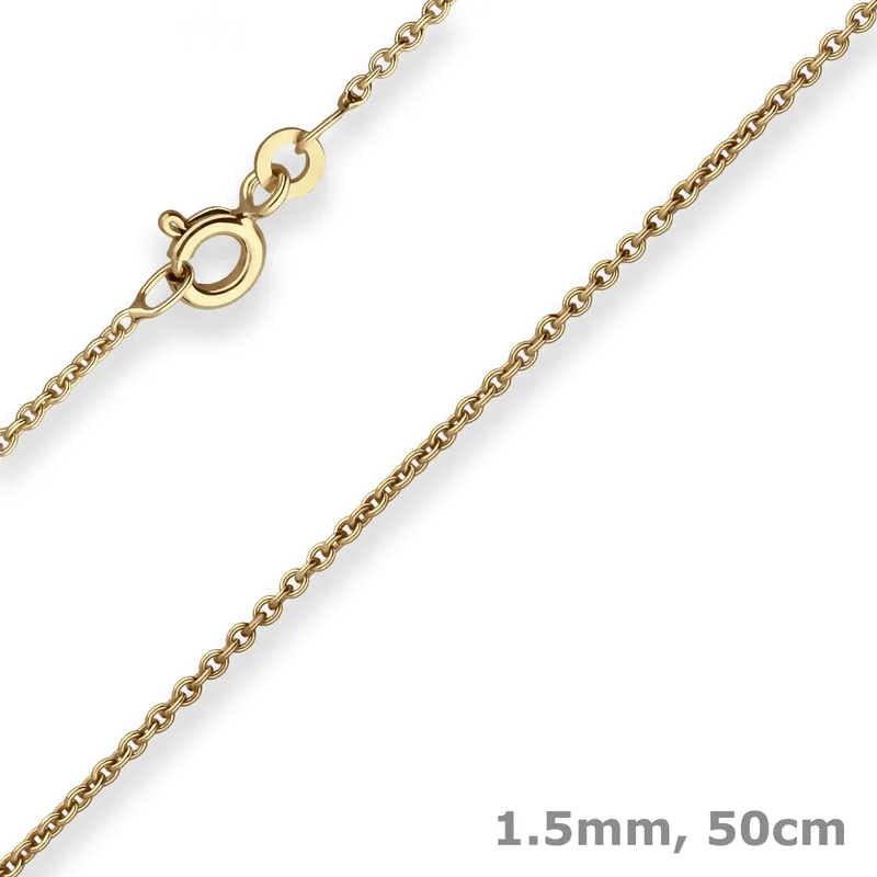 1,5mm Rund-Ankerkette Goldkette Collier Halskette aus 333 Gold Gelbgold 50cm Preisreduziert