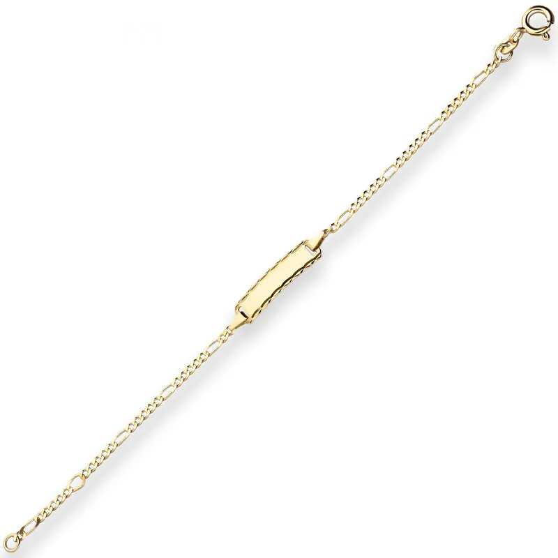 1,9mm Id-Armband Figarokette diamantiert Armschmuck aus 333 Gold Gelbgold 14cm Begrenztes Angebot