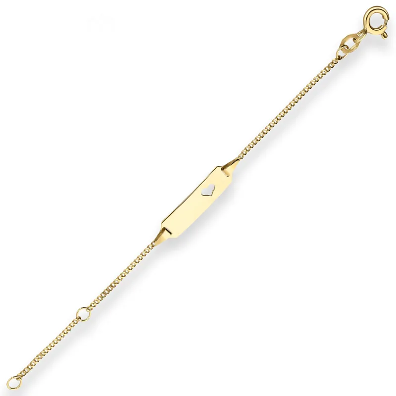 1,4mm Id-Armband Panzerkette Herz Armschmuck aus 333 Gold Gelbgold 14cm Bestpreis