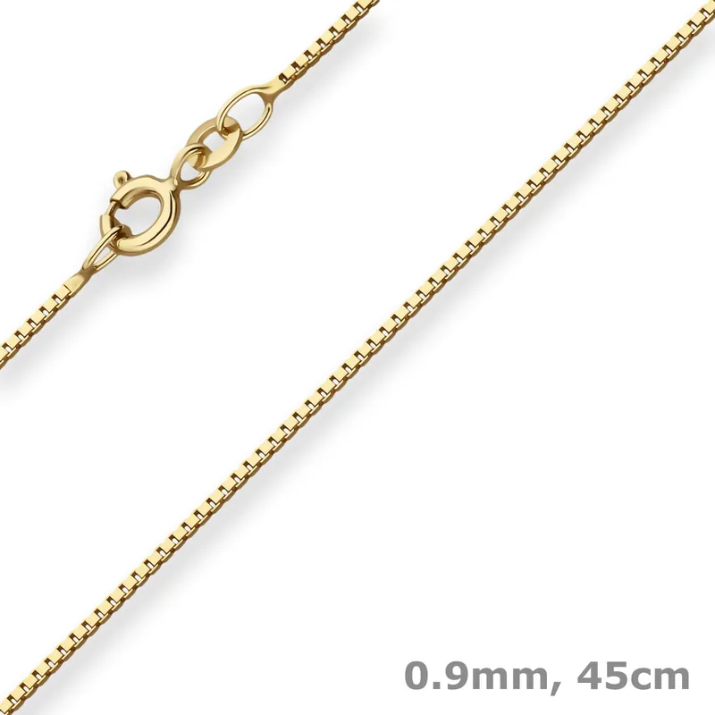 0,9mm Veneziakette Goldkette Collier Halskette aus 333 Gold Gelbgold 45cm Echt