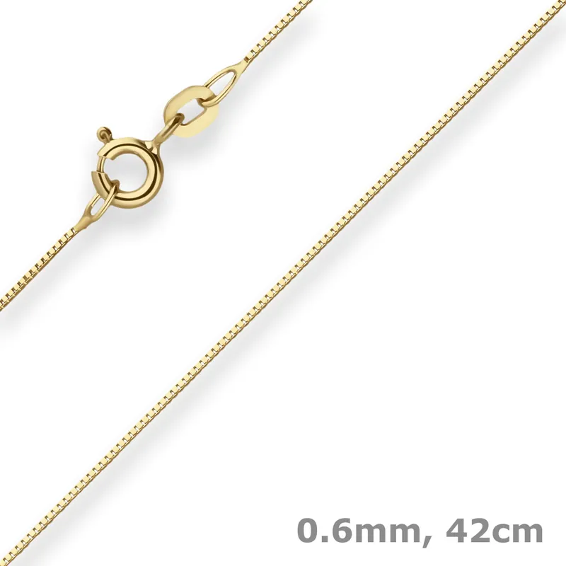 0,6mm Veneziakette Goldkette Collier Halskette aus 375 Gold Gelbgold 42cm Finale Aktion