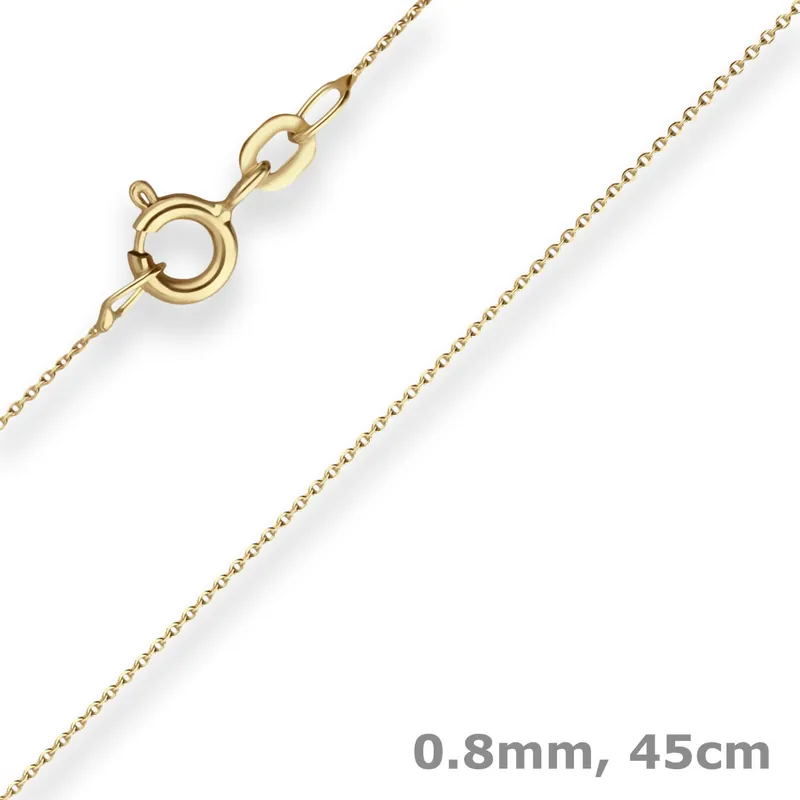 0,8mm Ankerkette flach Goldkette Collier Halskette aus 585 Gold Gelbgold 45cm Sonderaktion