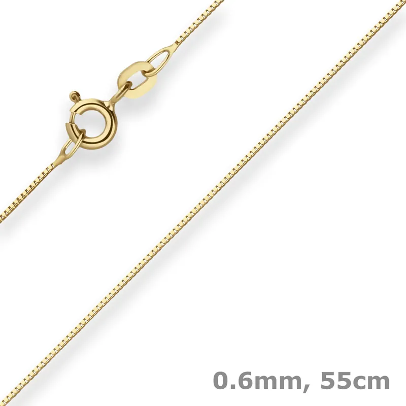 0,6mm Veneziakette Goldkette Collier Halskette aus 585 Gold Gelbgold 55cm Sonderangebot