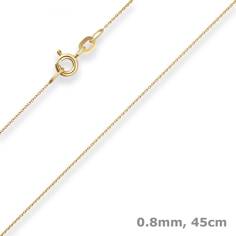 0,8mm Rund-Ankerkette Collier mit Zwischenöse aus 585 Gold Gelbgold 45cm Kracherpreis
