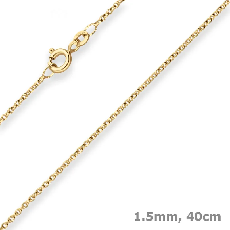 1,5mm Rund-Ankerkette Collier Halskette aus 333 Gold Gelbgold 40cm Bestseller
