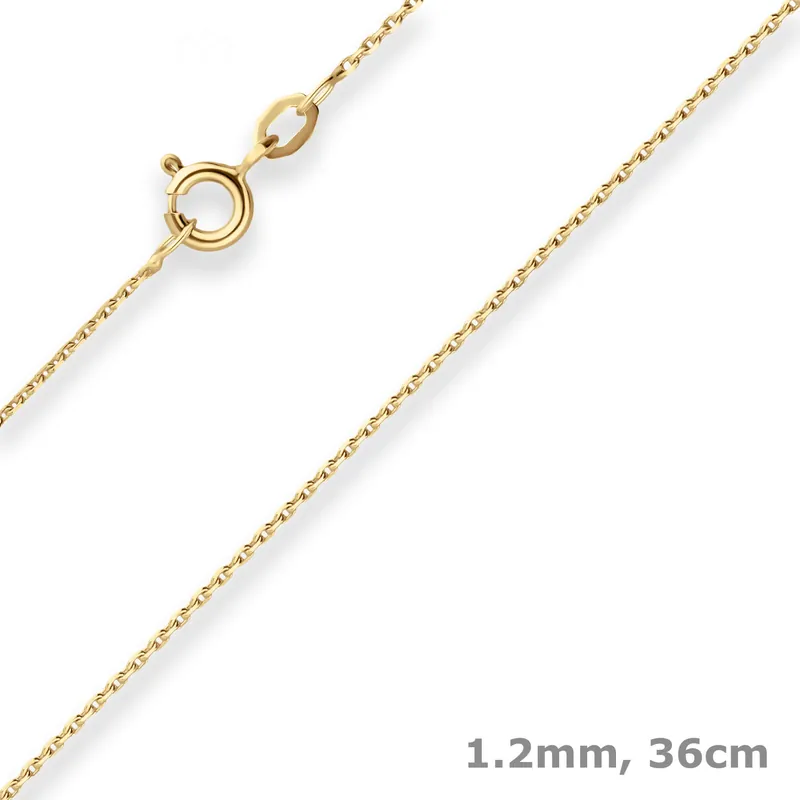 1,2mm Ankerkette diamantiert Collier Halskette aus 333 Gold Gelbgold 36cm Limited Edition