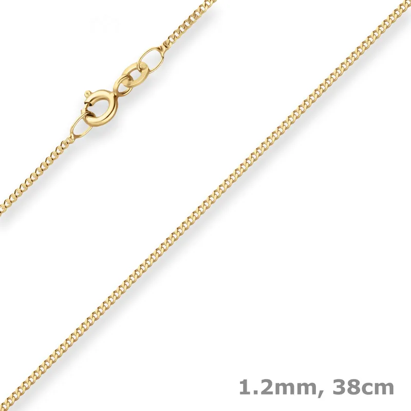 1,2mm Panzerkette Collier mit Zwischenöse Halskette aus 333 Gold Gelbgold 38cm Must-Have