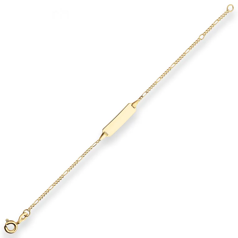 1,5mm Id-Armband Figarokette diamantiert Armschmuck aus 333 Gold Gelbgold 14cm Exklusiv