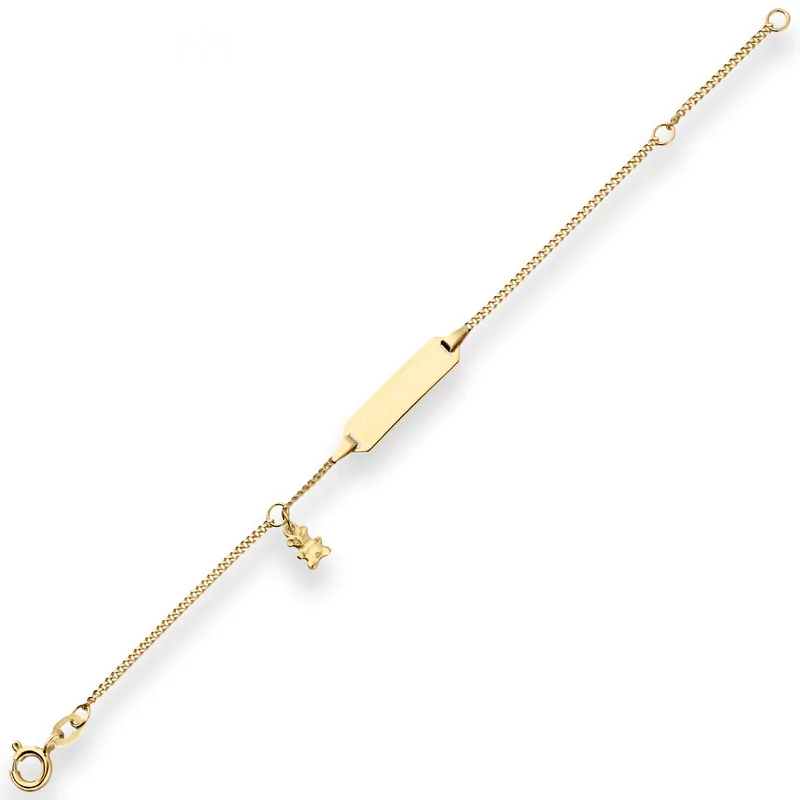 1,4mm Id-Armband Panzerkette Bärchen Armschmuck aus 375 Gold Gelbgold 14cm Sichere Zahlung