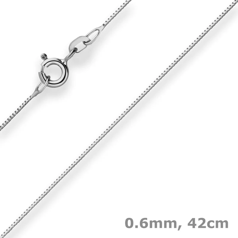 0,6mm Veneziakette Collier Halskette aus 585 Gold Weißgold 42cm Bestseller