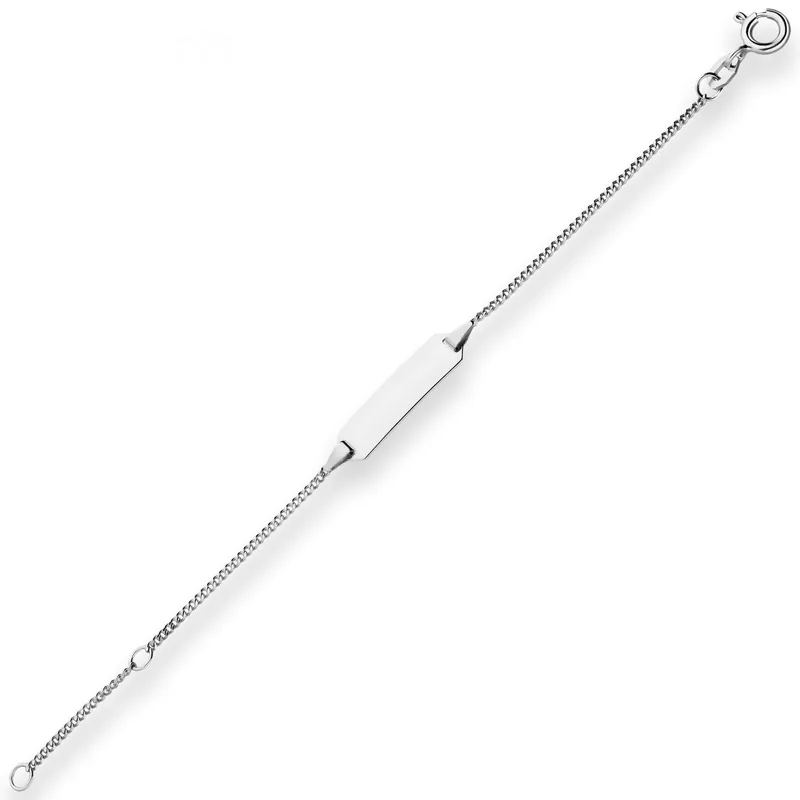 1,4mm Id-Armband Panzerkette Armschmuck aus 375 Gold Weißgold 14cm Must-Have