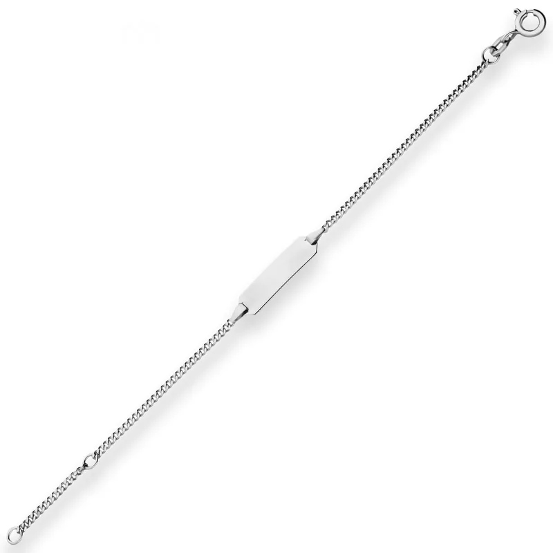 1,7mm Id-Armband Panzerkette Armschmuck aus 925 Silber rhodiniert 16cm Preis Gesenkt