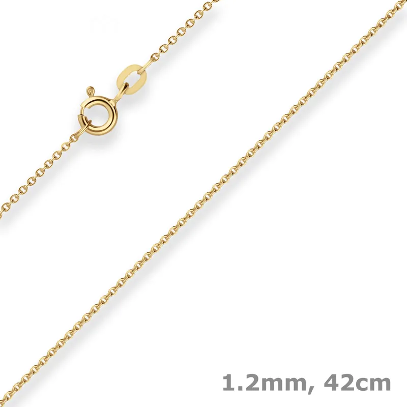 1,2mm Ankerkette flach Goldkette Collier Halskette aus 333 Gold Gelbgold 42cm Garantierte Lieferung