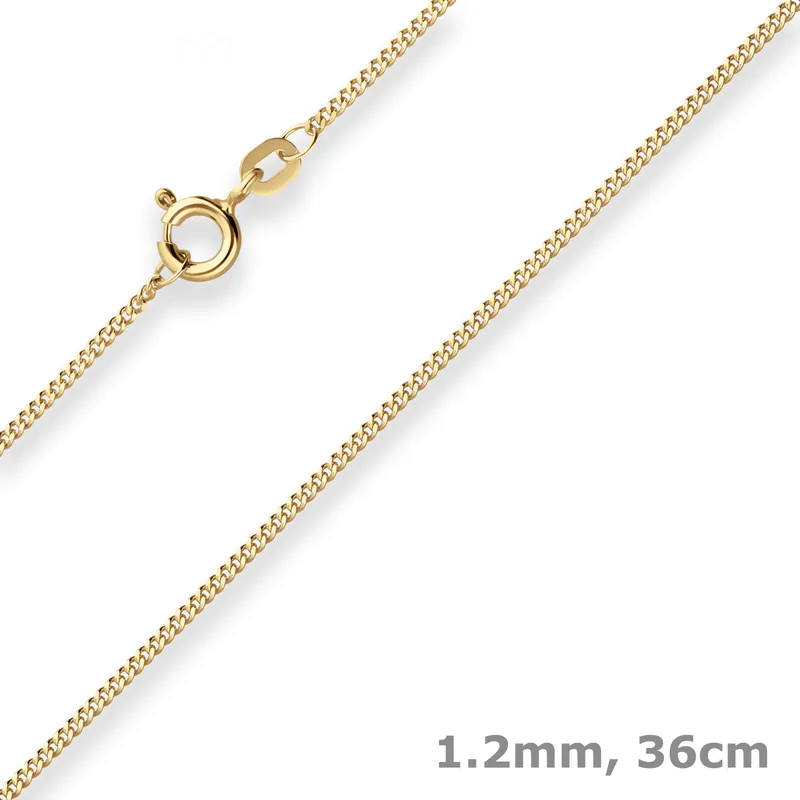 1,2mm Panzerkette Goldkette Collier Halskette aus 333 Gold Gelbgold 36cm Top-Preis