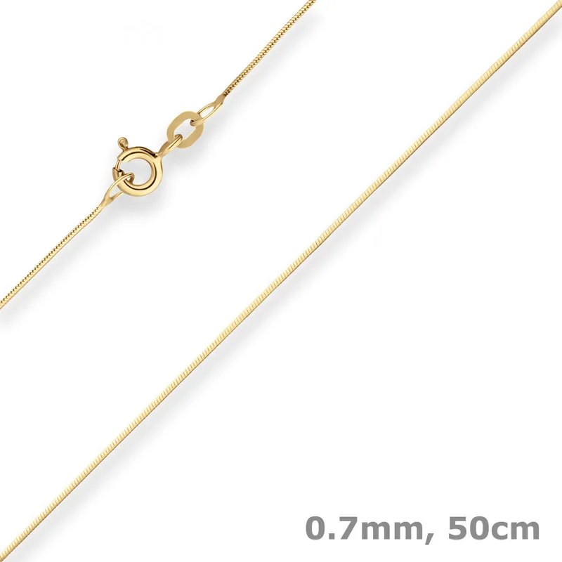 0,7mm Schlangenkette diamantiert Collier Halskette aus 333 Gold Gelbgold 50cm Gleich Bestellen