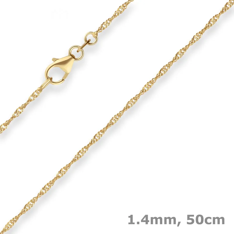 1,4mm Singapurkette Goldkette Collier Halskette aus 333 Gold Gelbgold 50cm Wochenendangebot