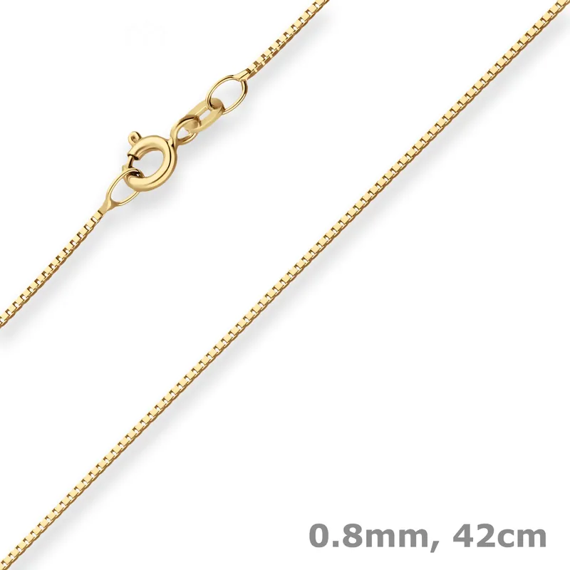 0,8mm Veneziakette Goldkette Collier Halskette aus 333 Gold Gelbgold 42cm Original