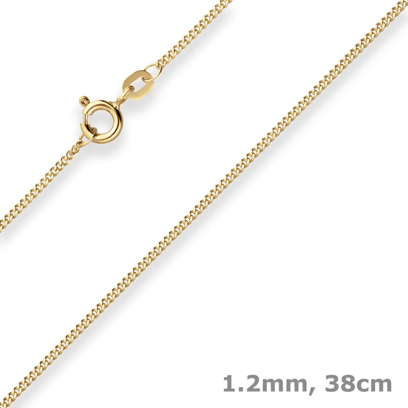 1,2mm Panzerkette Goldkette Collier Halskette aus 585 Gold Gelbgold 38cm Jetzt Bestellen