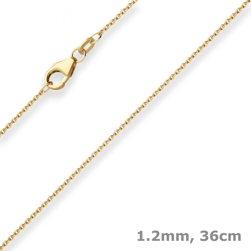 1,2mm Ankerkette flach Goldkette Collier Halskette aus 750 Gold Gelbgold 36cm Jetzt Zugreifen