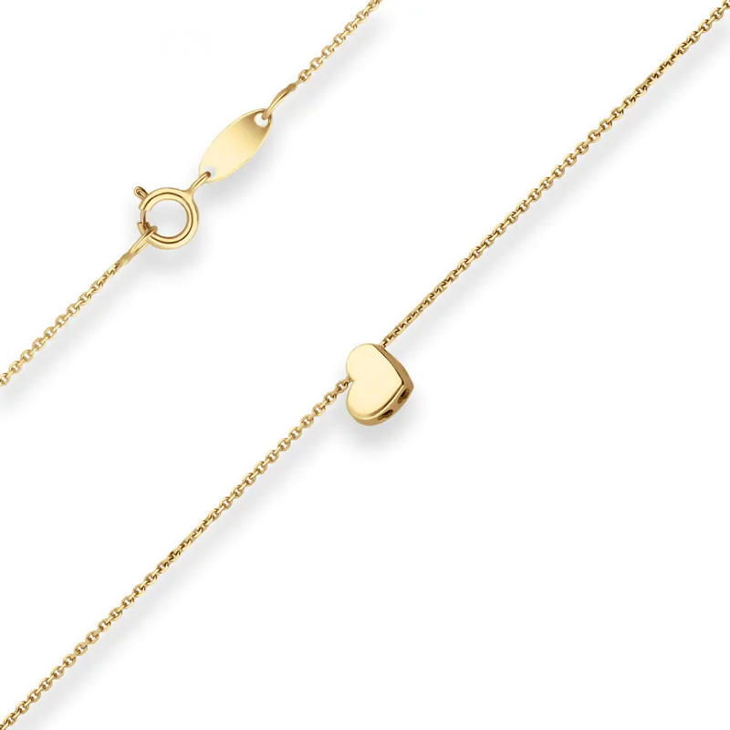 0,8mm Fantasiekette Goldkette Collier Herz Halskette aus 585 Gold Gelbgold 42cm Neu Im Sortiment