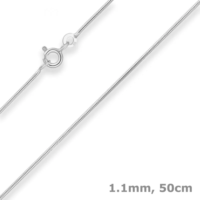 1,1mm Schlangenkette Silberkette Collier Halskette aus 925 Silber 50cm Bestseller