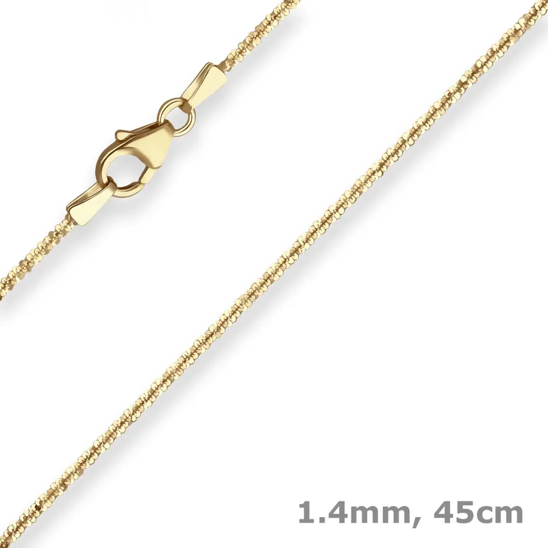 1,4mm Criss-cross-Kette Goldkette Collier Halskette aus 333 Gold Gelbgold 45cm Gratis Versand