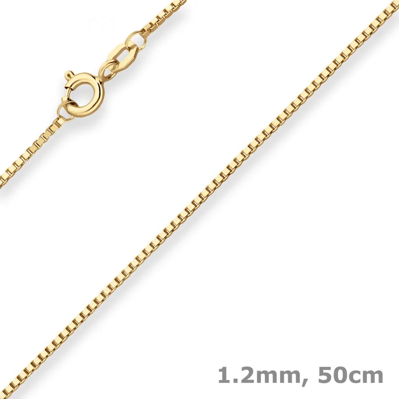 1,2mm Veneziakette Goldkette Collier Halskette aus 333 Gold Gelbgold 50cm Neue Kollektion