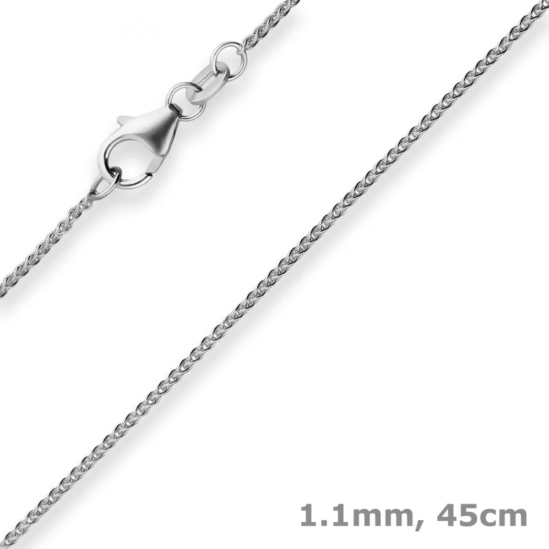 1,1mm Zopfkette Platinkette Collier Halskette aus 950 Platin 45cm Weltweiter Versand