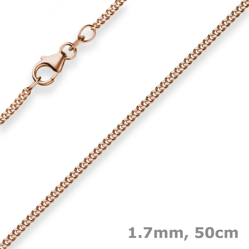 1,7mm Panzerkette Goldkette Collier Halskette aus 750 Gold Rotgold 50cm Nur Für Kurze Zeit