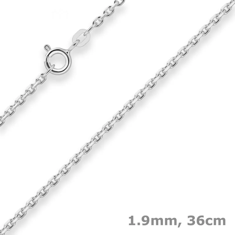 1,9mm Ankerkette diamantiert Silberkette Collier Halskette aus 925 Silber 36cm Direktkauf