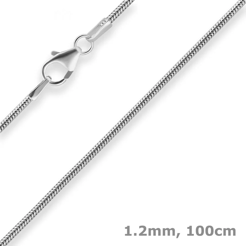 1,2mm Schlangenkette Silberkette Collier Halskette aus 925 Silber 100cm Top-Seller
