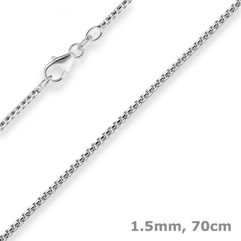 1,5mm Veneziakette rund Silberkette Collier Halskette aus 925 Silber 70cm Limited Edition