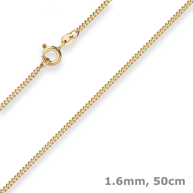 1,6mm Panzerkette Goldkette Collier Halskette aus 333 Gold Gelbgold 50cm Preisreduziert