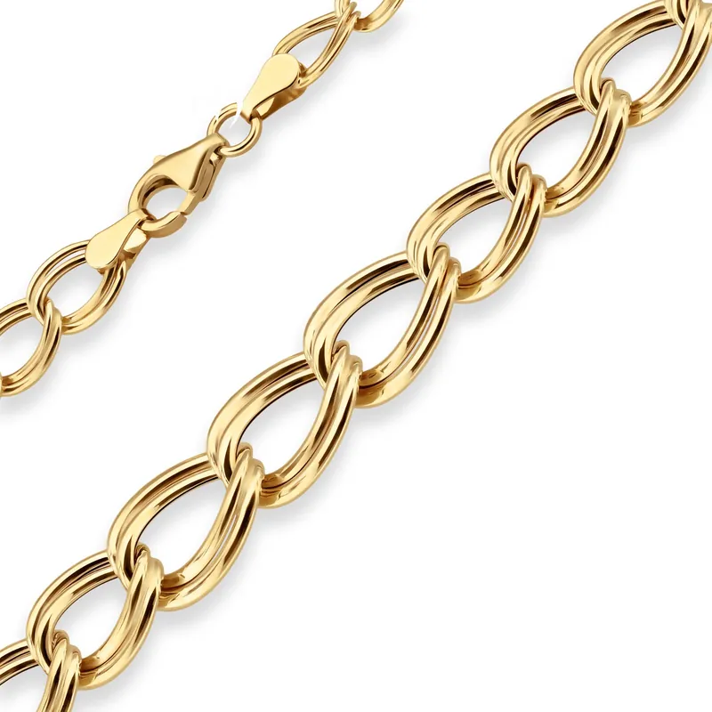 Zwillingspanzerkette Goldkette Collier Halskette aus 585 Gold Gelbgold 45cm Must-Have