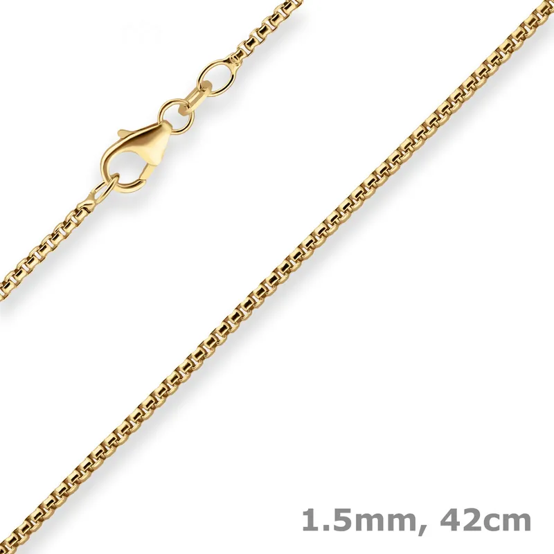 1,5mm Veneziakette rund Goldkette Collier Halskette aus 750 Gold Gelbgold 42cm Mengenrabatt