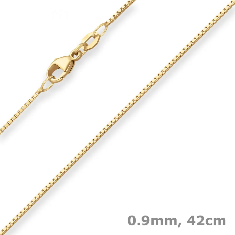 0,9mm Veneziakette Goldkette Collier Halskette aus 750 Gold Gelbgold 42cm Direkt Vom Hersteller
