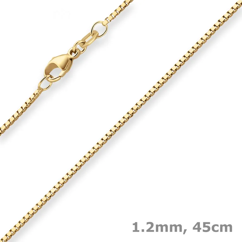 1,2mm Veneziakette Goldkette Collier Halskette aus 750 Gold Gelbgold 45cm Kracherpreis