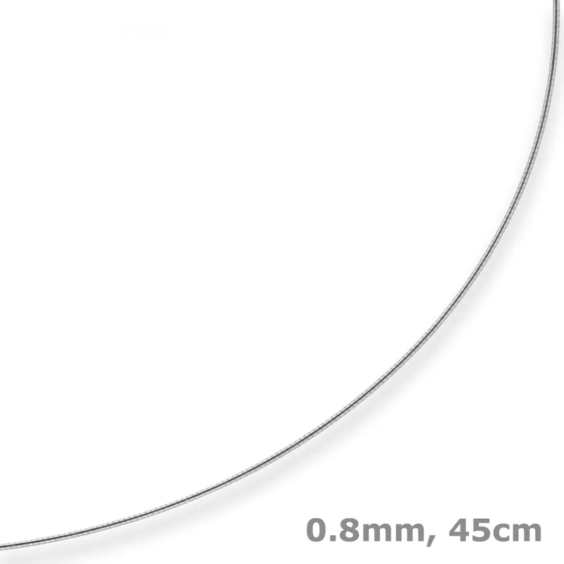0,8mm Halsreif Tondakette Kette Collier Omegareif aus 750 Gold Weißgold 45cm Im Trend