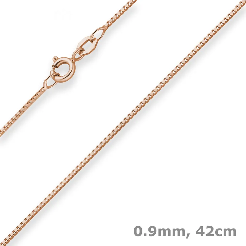 0,9mm Veneziakette Goldkette Collier Halskette aus 585 Gold Rotgold 42cm Limited Edition
