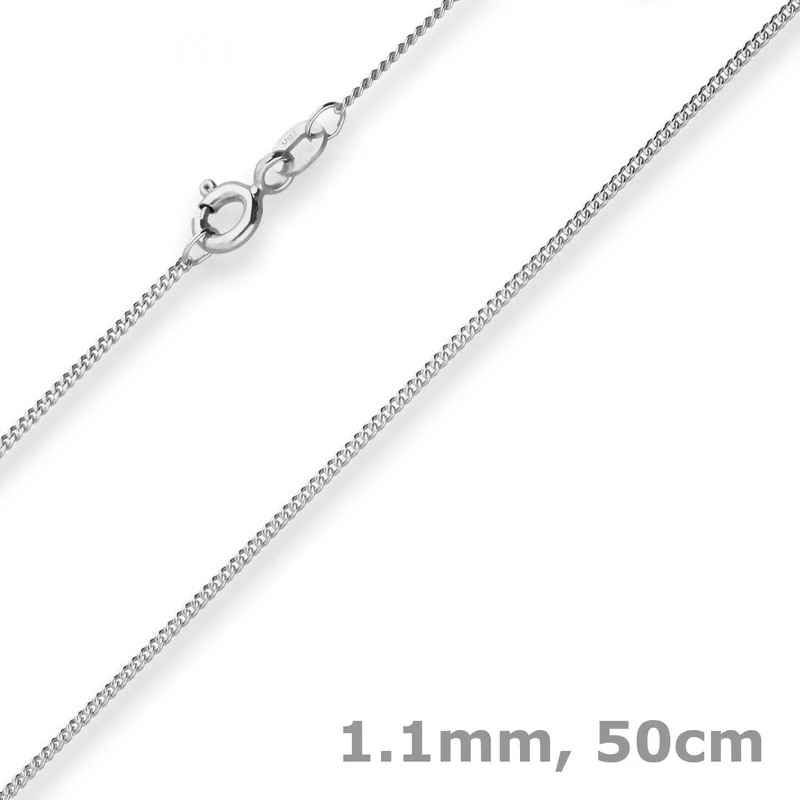 1,1mm Panzerkette Goldkette Collier Halskette aus 585 Gold Weißgold 50cm Gratis Versand