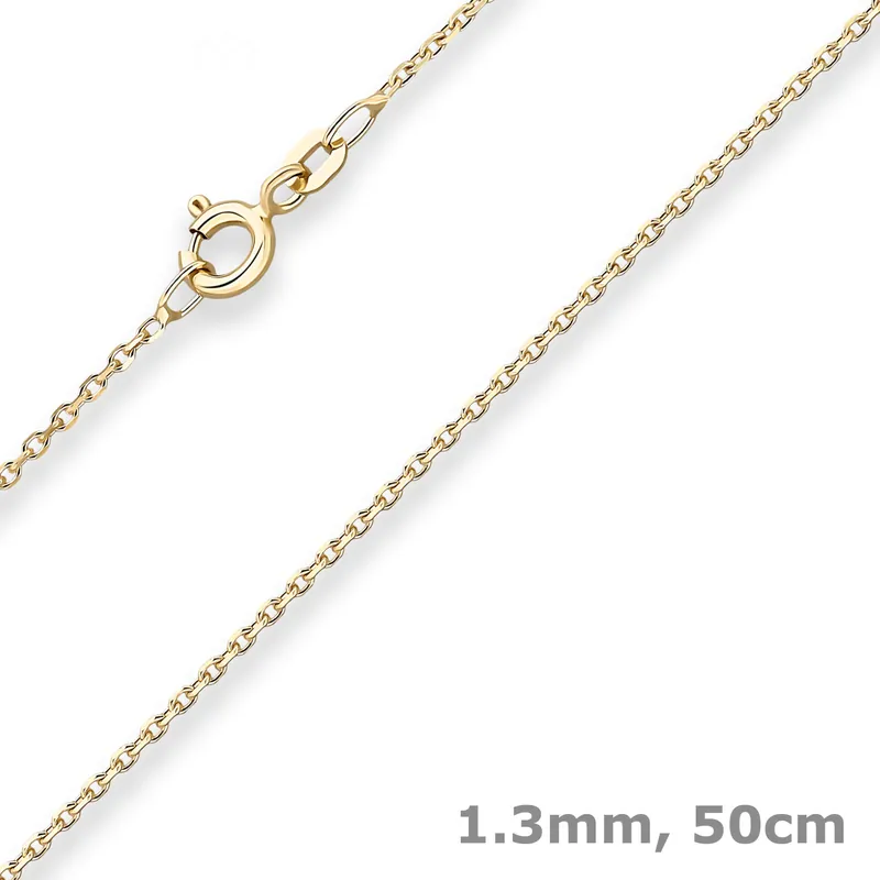 1,3mm Ankerkette diamantiert Kette Collier Halskette aus 333 Gold Gelbgold 50cm Großhandel