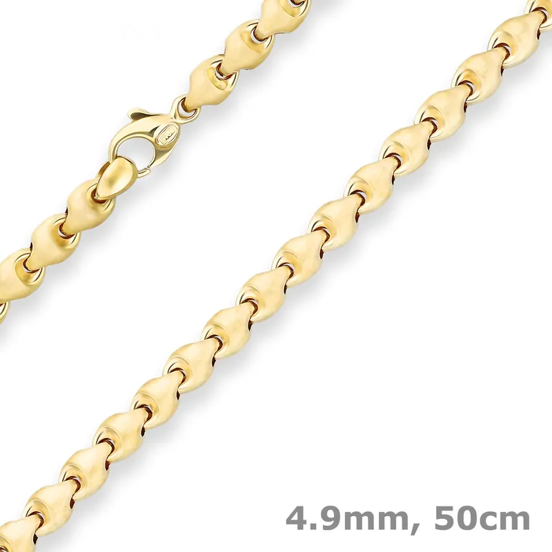 Wochenendangebot 4,9mm Fantasiekette Goldkette Collier Halskette aus 750 Gold Gelbgold 50cm