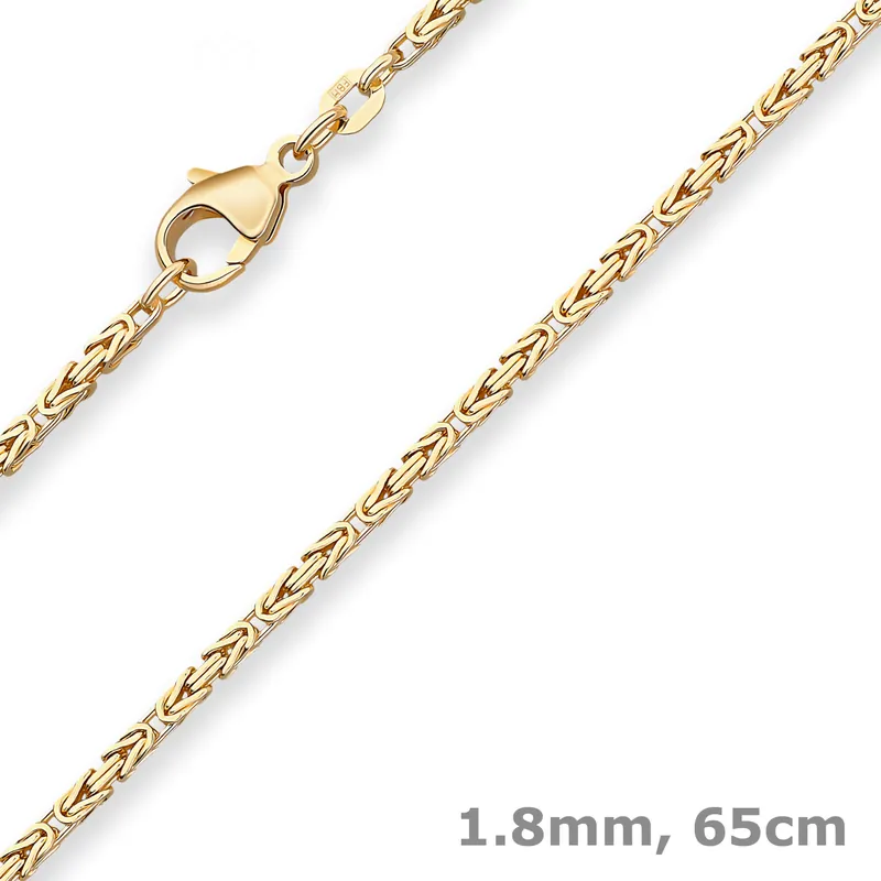 1,8mm Königskette Goldkette Collier Halskette aus 333 Gold Gelbgold 65cm Aktuell