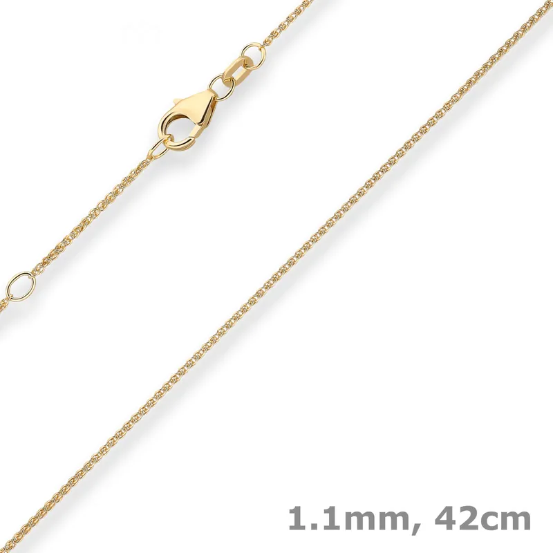 1,1mm Zopfkette Collier Halskette aus 585 Gold Gelbgold 42cm mit Zwischenöse Jetzt Zugreifen