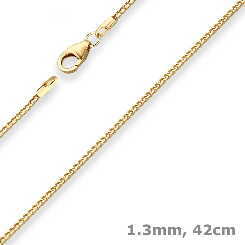 1,3mm Bingokette Goldkette Collier Halskette aus 750 Gold Gelbgold 42cm Begrenztes Angebot