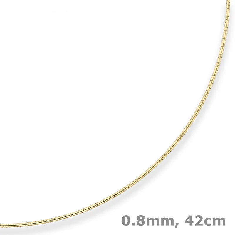 0,8mm Halsreif Tondakette Collier Omegareif Halskette aus 585 Gold Gelbgold 42cm Angebot