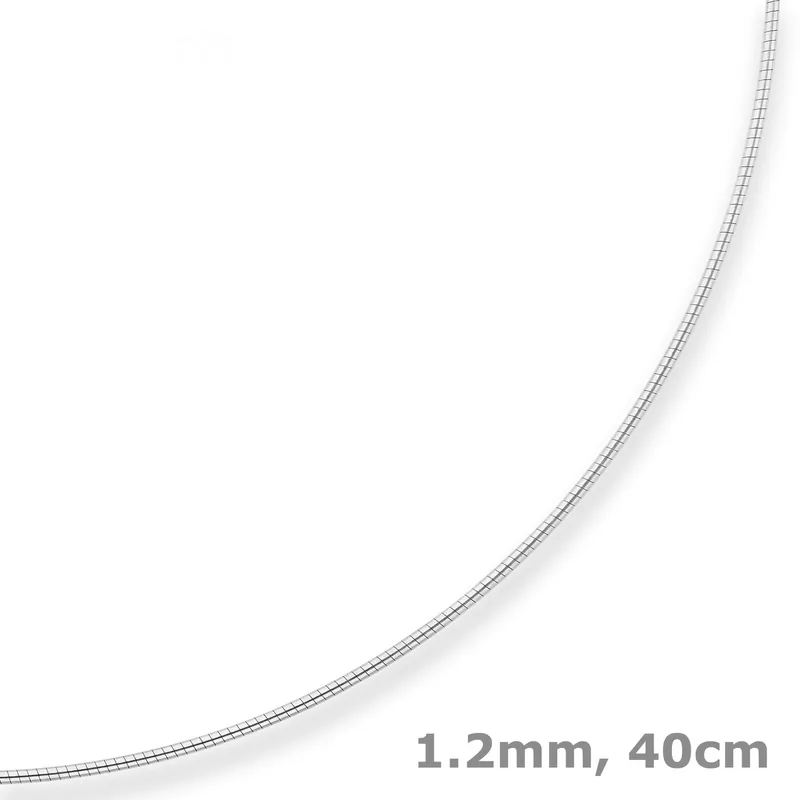1,2mm Halsreif Omegakette Tondakette Kette Collier aus 750 Gold Weißgold 40cm Sichere Zahlung