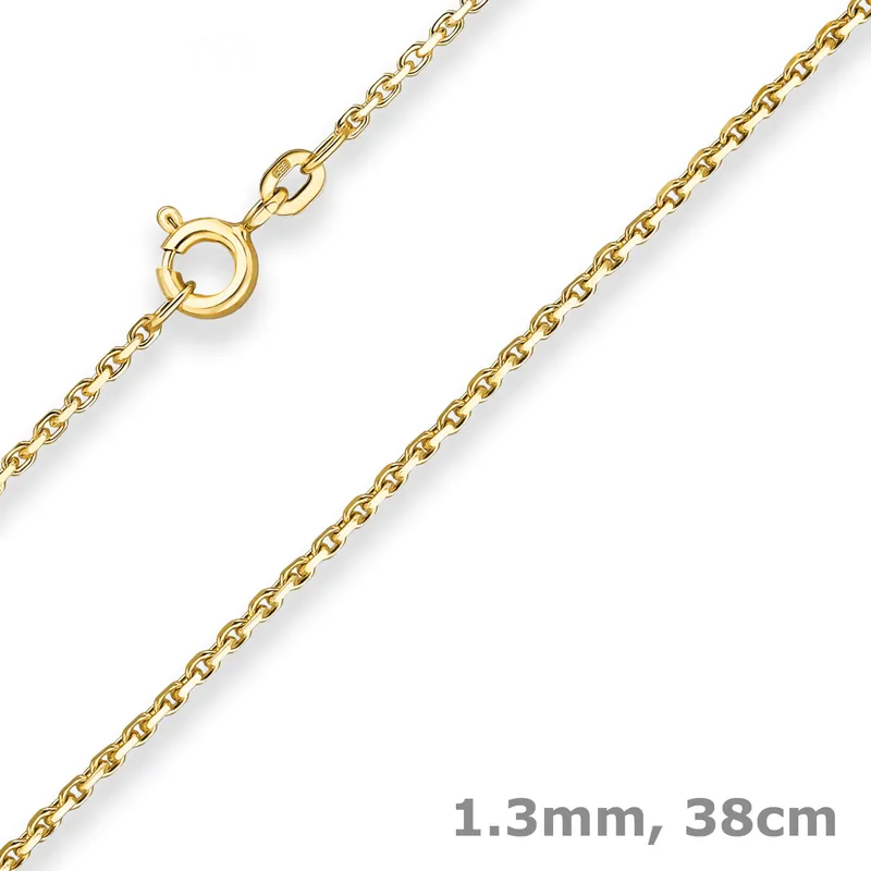 1,3mm Ankerkette diamantiert Kette Collier Halskette aus 333 Gold Gelbgold 38cm Top-Angebot