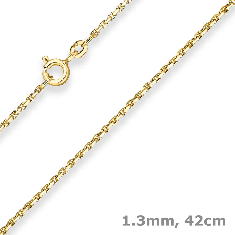 1,3mm Ankerkette diamantiert Kette Collier Halskette aus 333 Gold Gelbgold 42cm Direktkauf