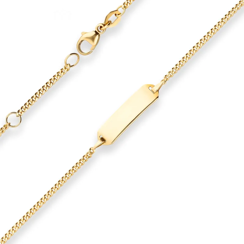 1,7mm Id-Armband Panzerkette Schildband Armschmuck aus 750 Gold Gelbgold 14cm Saisonangebot